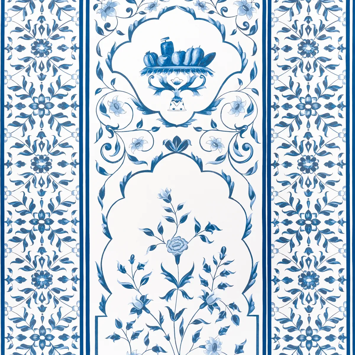 MUGHAL GARDEN PANEL B - BLUE Schumacher Wallpaper | Wallpape MUGHAL GARDEN PANEL B BLUE Schumacher Wallpaper wallpaper - SKU 5014420