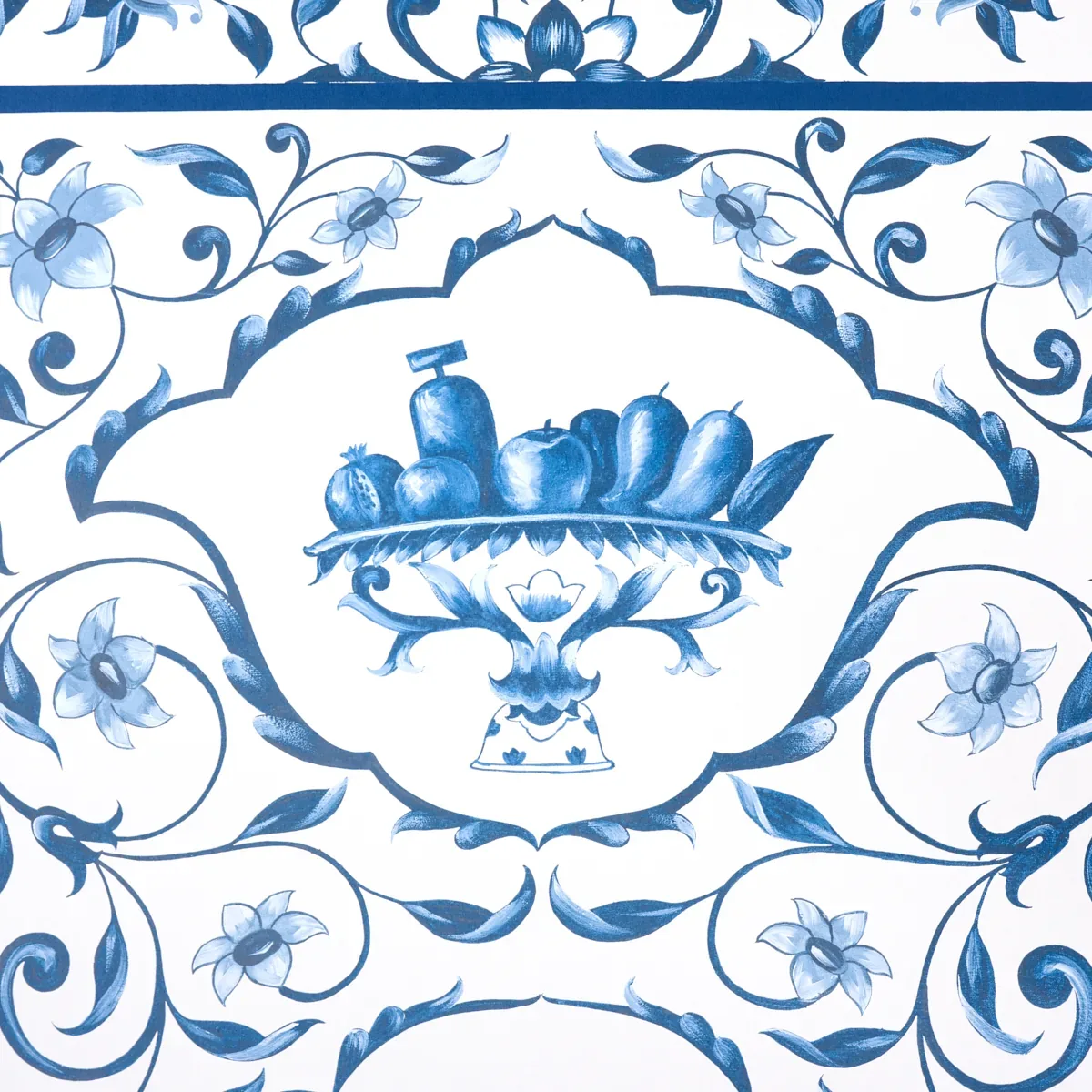 MUGHAL GARDEN PANEL B - BLUE Schumacher Wallpaper | Wallpape MUGHAL GARDEN PANEL B BLUE Schumacher Wallpaper wallpaper - SKU 5014420