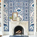 MUGHAL GARDEN PANEL B - BLUE Schumacher Wallpaper | Wallpape MUGHAL GARDEN PANEL B BLUE Schumacher Wallpaper wallpaper - SKU 5014420