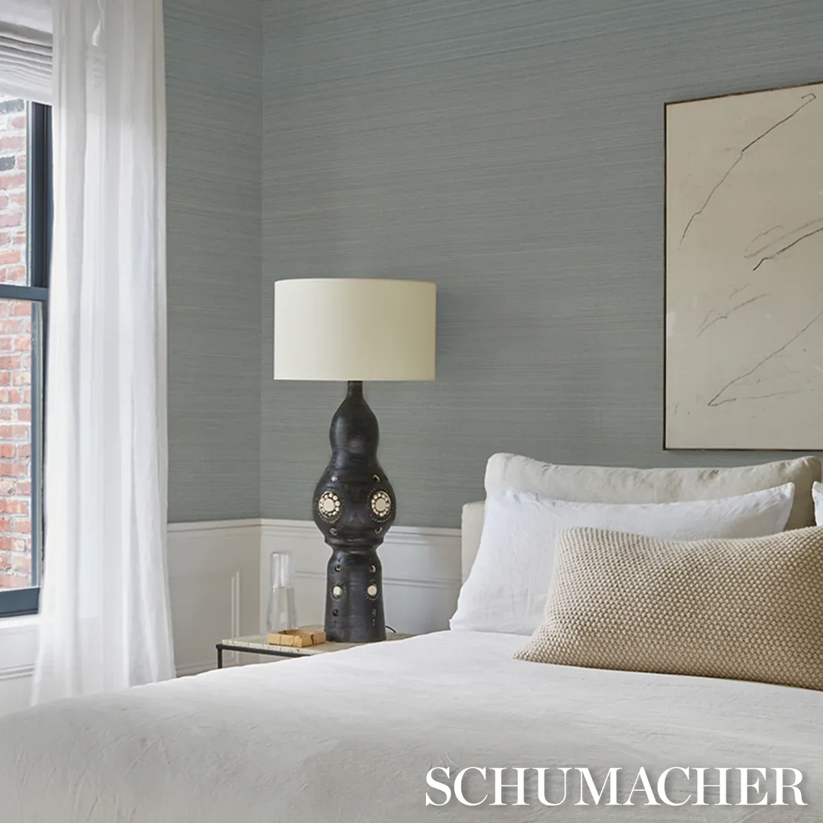 MUSA ABACA WALLCOVERING - SKY BLUE Schumacher Wallpaper | Wa MUSA ABACA WALLCOVERING SKY BLUE Schumacher Wallpaper wallpaper - SKU 5016872