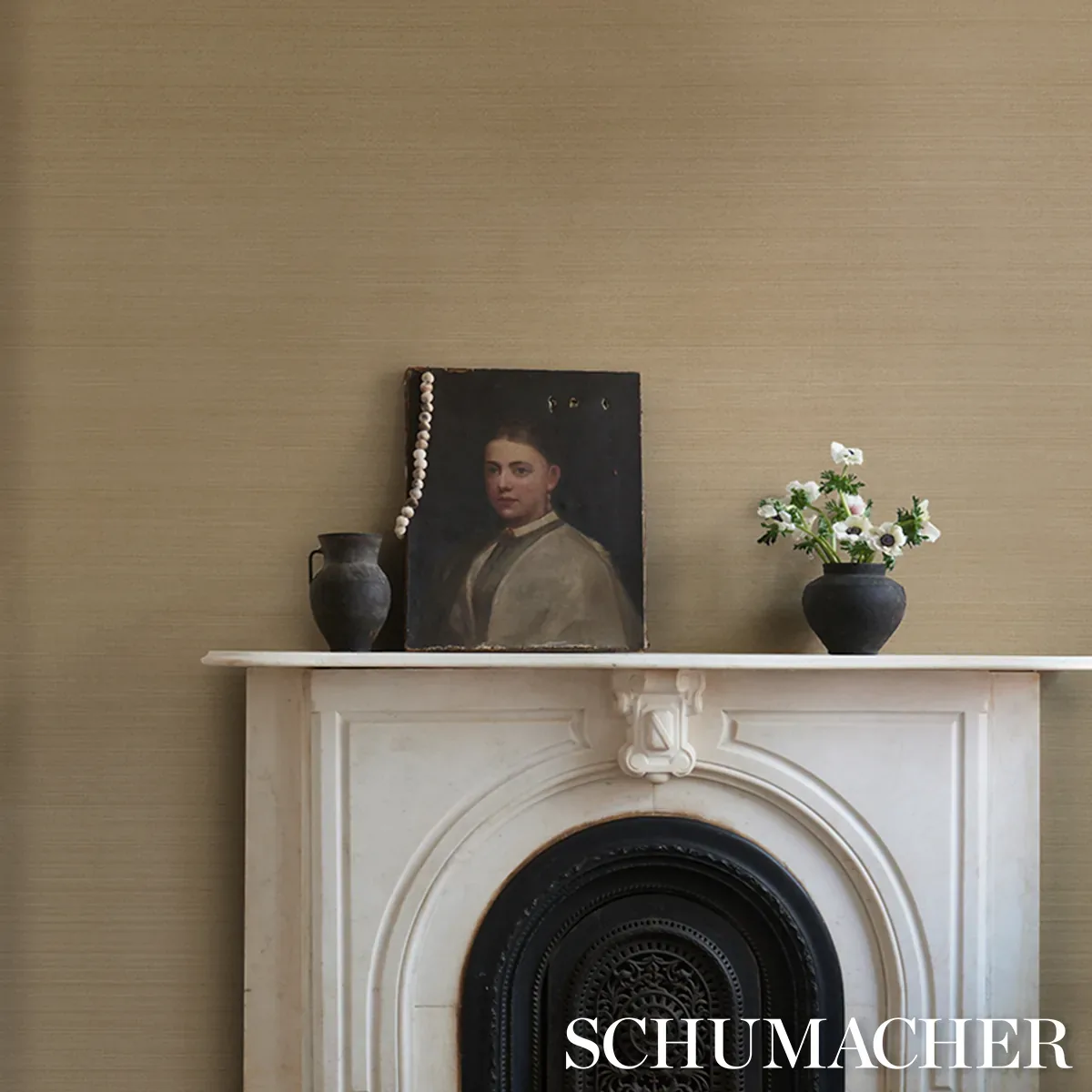 MUSA ABACA WALLCOVERING - SOFT GOLD Schumacher Wallpaper | W MUSA ABACA WALLCOVERING SOFT GOLD Schumacher Wallpaper wallpaper - SKU 5016873