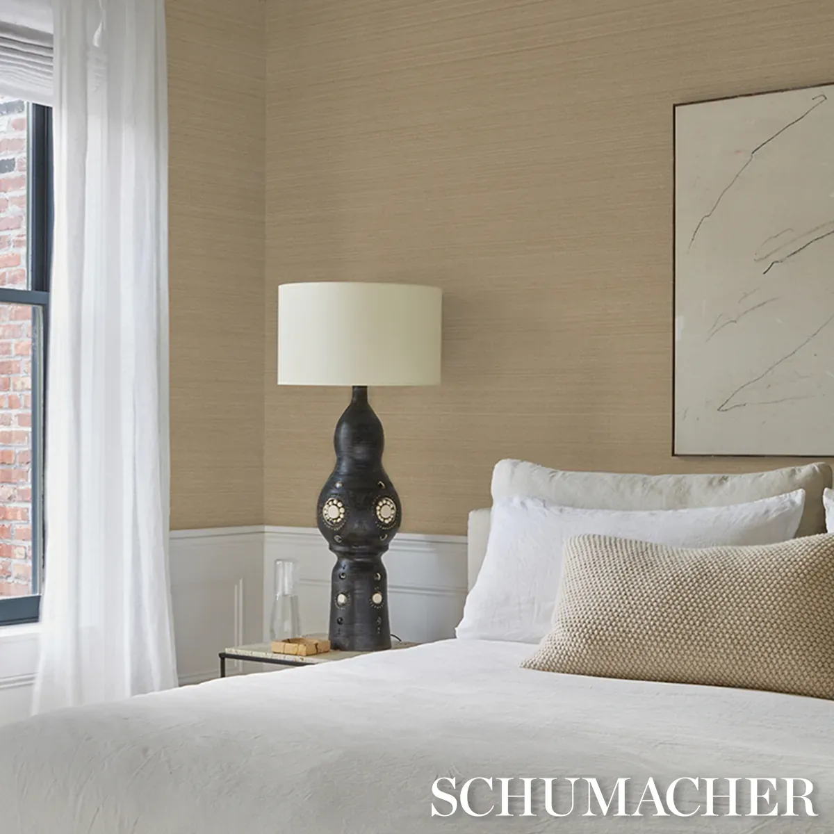 MUSA ABACA WALLCOVERING - SOFT GOLD Schumacher Wallpaper | W MUSA ABACA WALLCOVERING SOFT GOLD Schumacher Wallpaper wallpaper - SKU 5016873