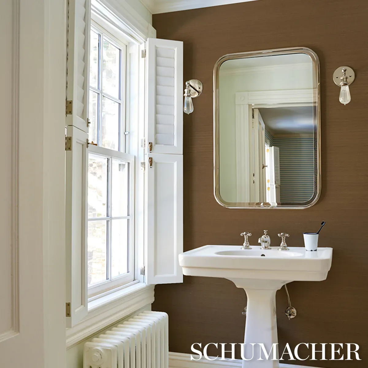 MUSA ABACA WALLCOVERING TOFFEE Schumacher Wallpaper wallpaper - SKU 5016875