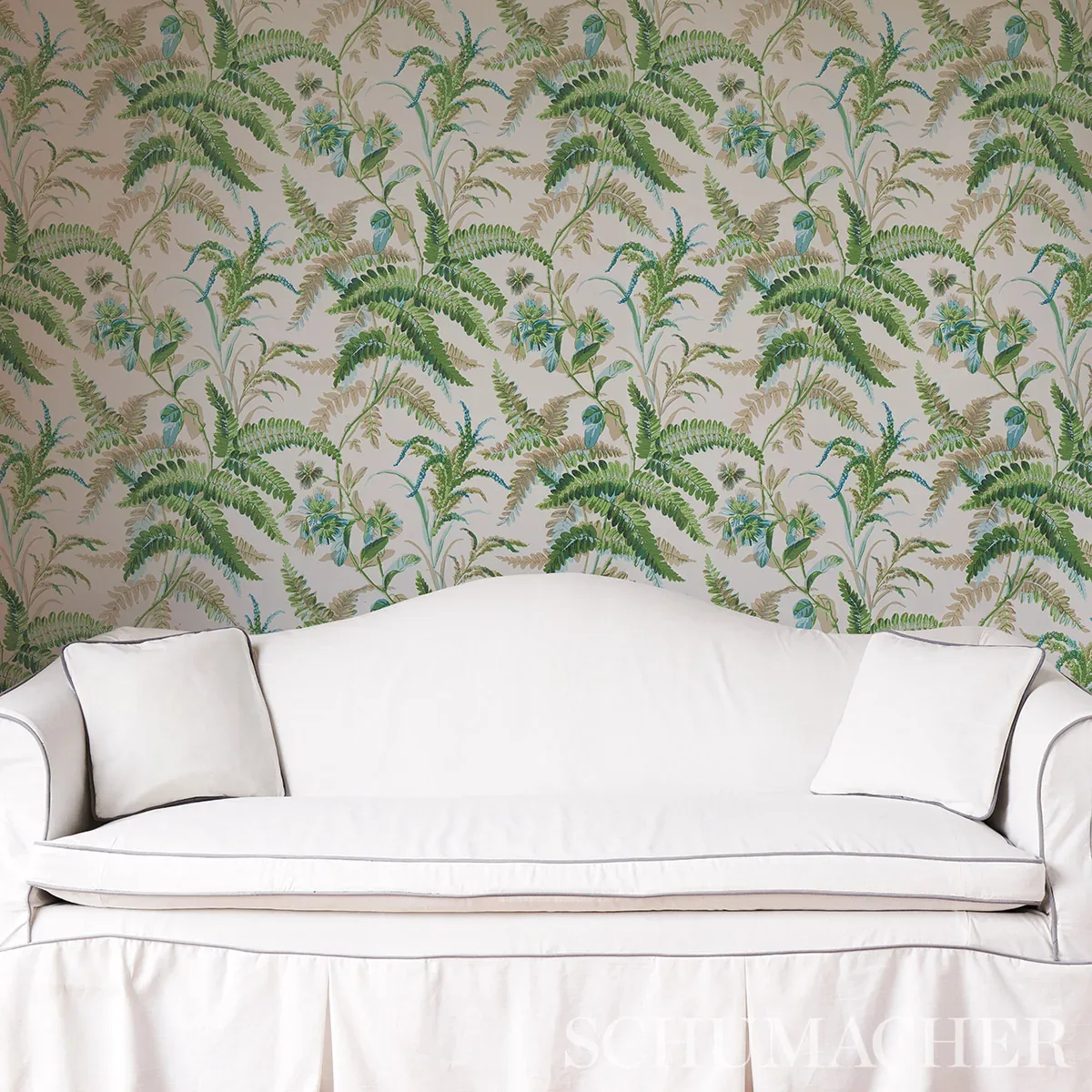 MYERS FERN - LAGOON Schumacher Wallpaper | Wallpaper Twins MYERS FERN LAGOON Schumacher Wallpaper wallpaper - SKU 5013230