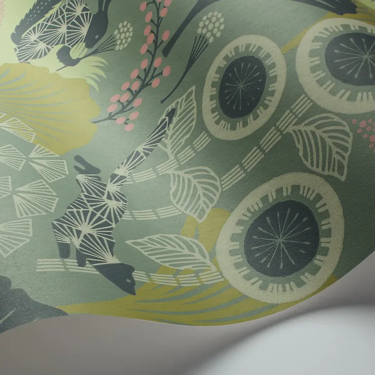 Schumacher MÅRDGÖMMA wallpaper, color MINERAL, SKU 1469