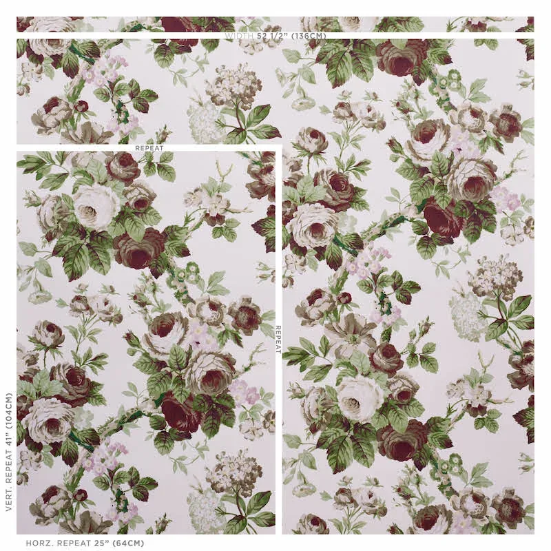NANCY FLORAL GRISAILLE Schumacher Wallpaper wallpaper - SKU 5010841