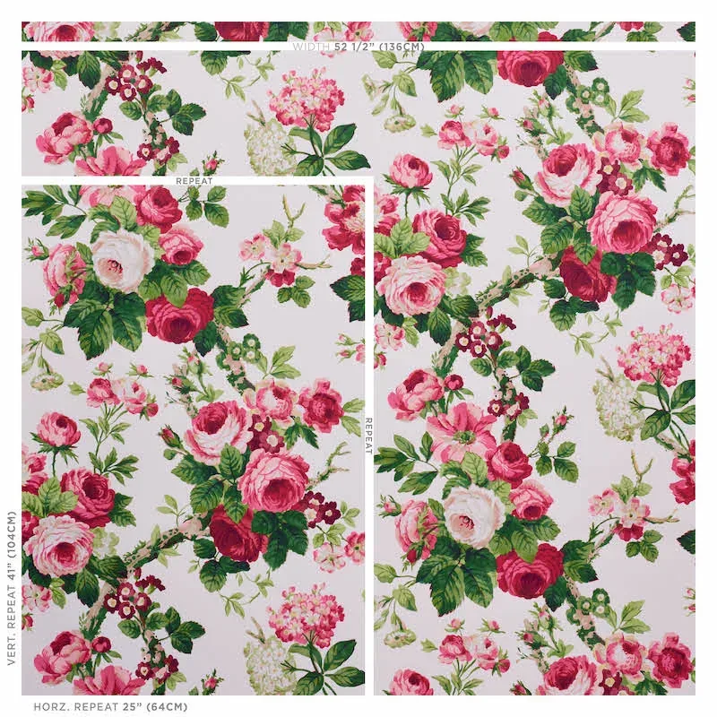 NANCY FLORAL ROSE Schumacher Wallpaper wallpaper - SKU 5010840