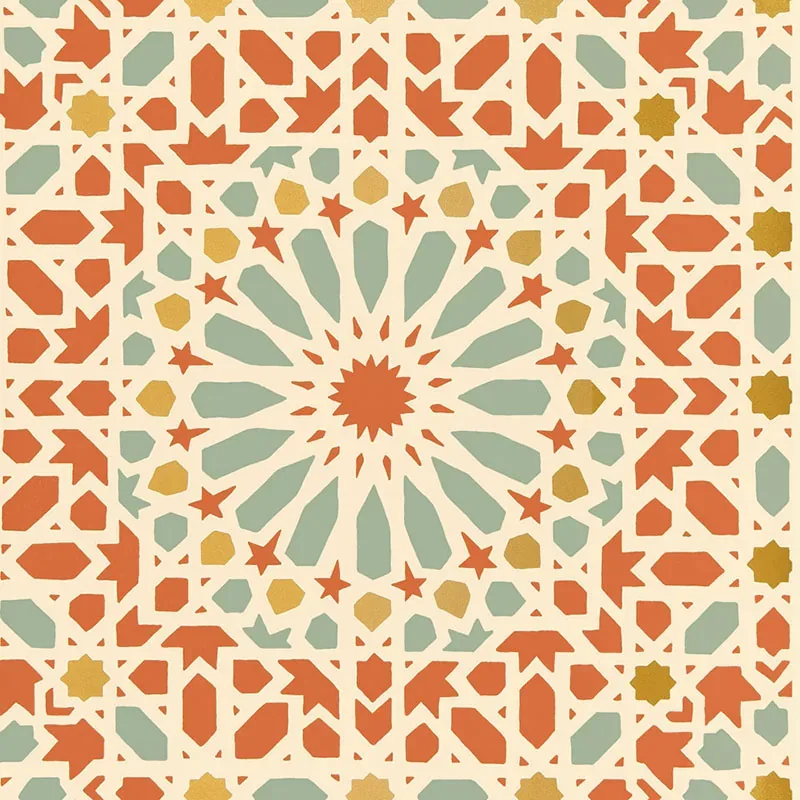 NASRID PALACE MOSAIC PERSIMMON Schumacher Wallpaper wallpaper - SKU 5005962