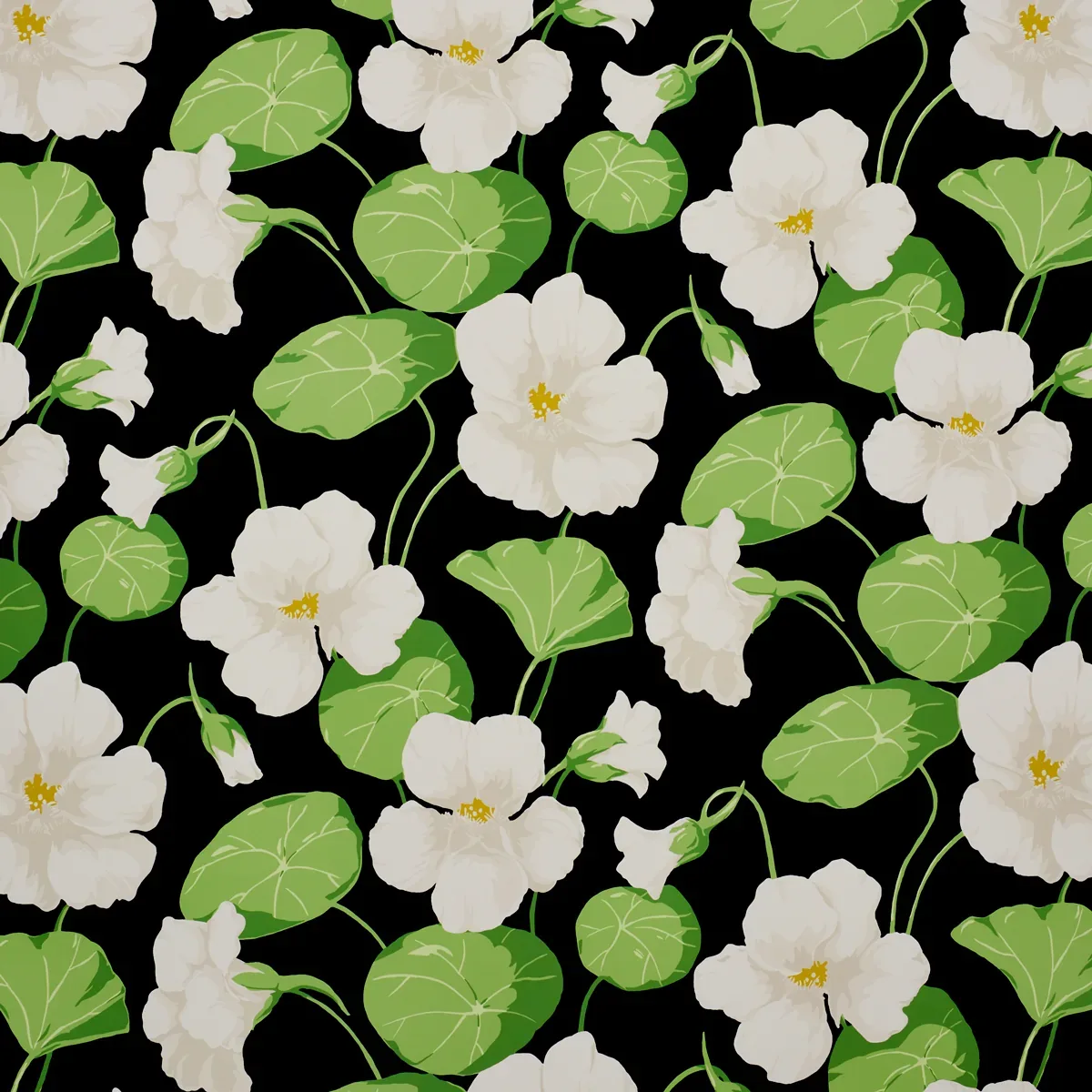 NASTURTIUM NOIR Schumacher Wallpaper wallpaper - SKU 5010470