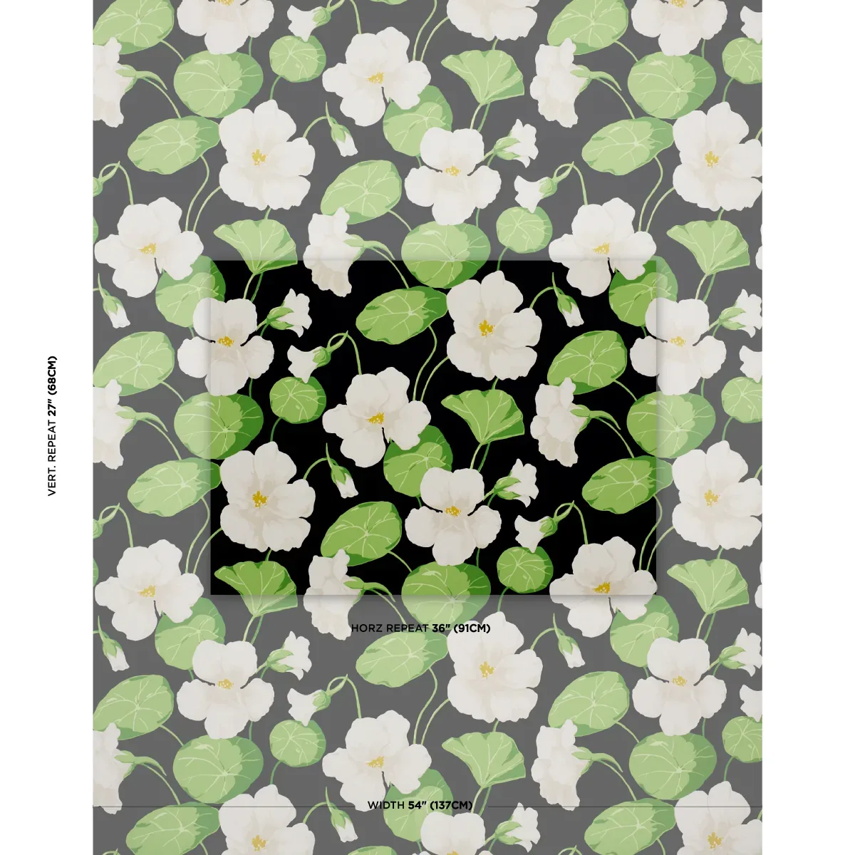 NASTURTIUM - NOIR Schumacher Wallpaper | Wallpaper Twins NASTURTIUM NOIR Schumacher Wallpaper wallpaper - SKU 5010470