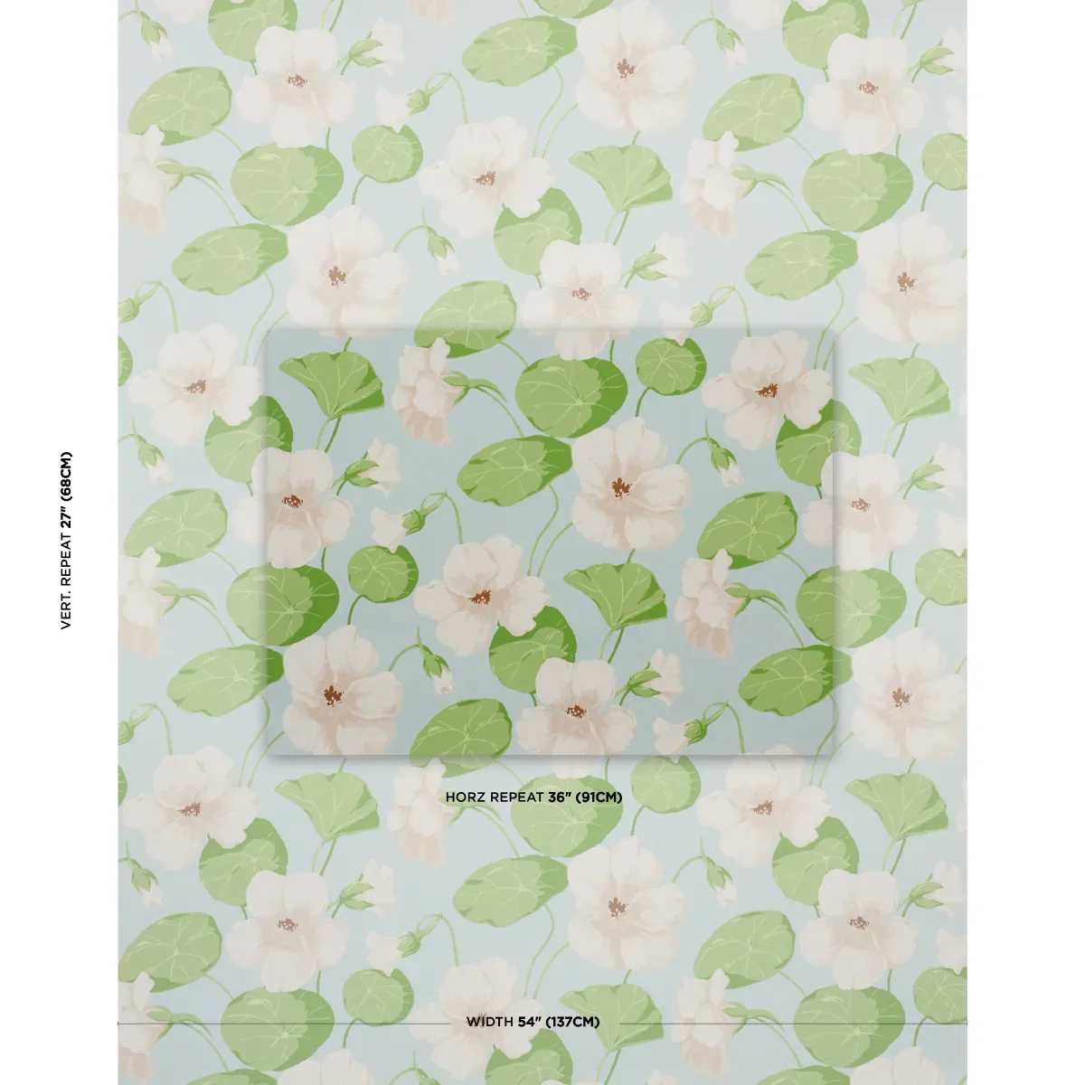 NASTURTIUM - SKY Schumacher Wallpaper | Wallpaper Twins NASTURTIUM SKY Schumacher Wallpaper wallpaper - SKU 5010471