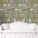 Schumacher NATALIE’S LIBRARY - CELADON Wallpaper | Buy Online Schumacher NATALIE’S LIBRARY wallpaper, color CELADON, SKU 5014730