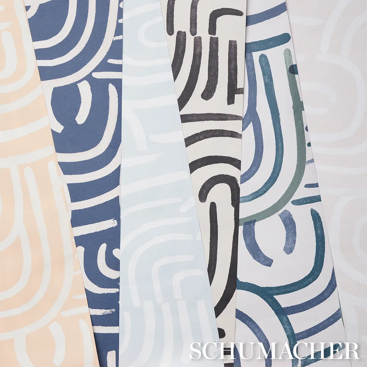 NEW BEAT BLUE & GREEN Schumacher Wallpaper wallpaper - SKU 5013690