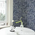 NEW BEAT DARK BLUE Schumacher Wallpaper wallpaper - SKU 5013691