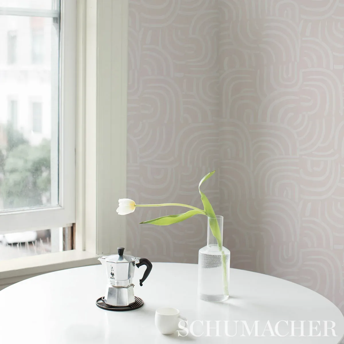 NEW BEAT LIGHT BEIGE Schumacher Wallpaper wallpaper - SKU 5013693