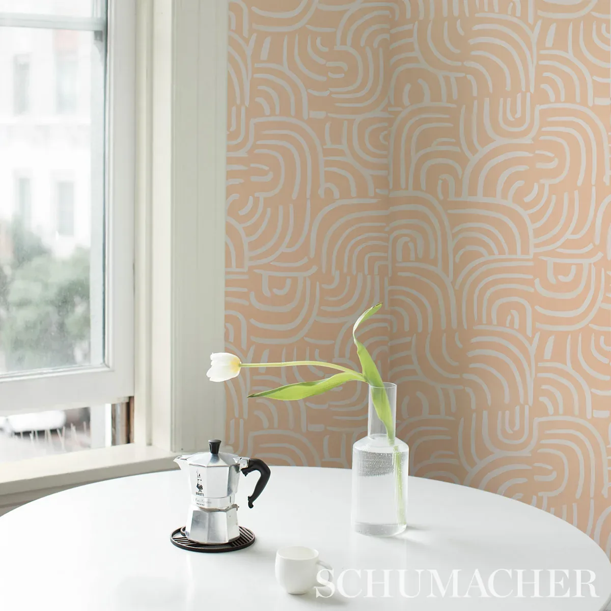 NEW BEAT LIGHT PEACH Schumacher Wallpaper wallpaper - SKU 5013692