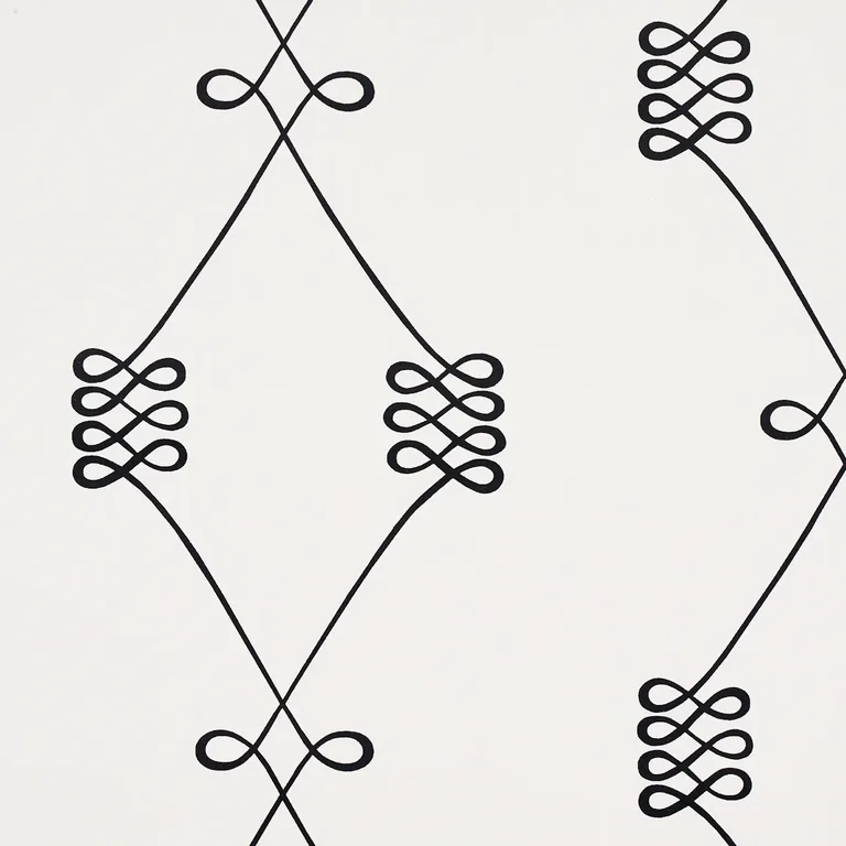 Schumacher NICOLETTE wallpaper, color BLACK ON CREAM, SKU 5013830