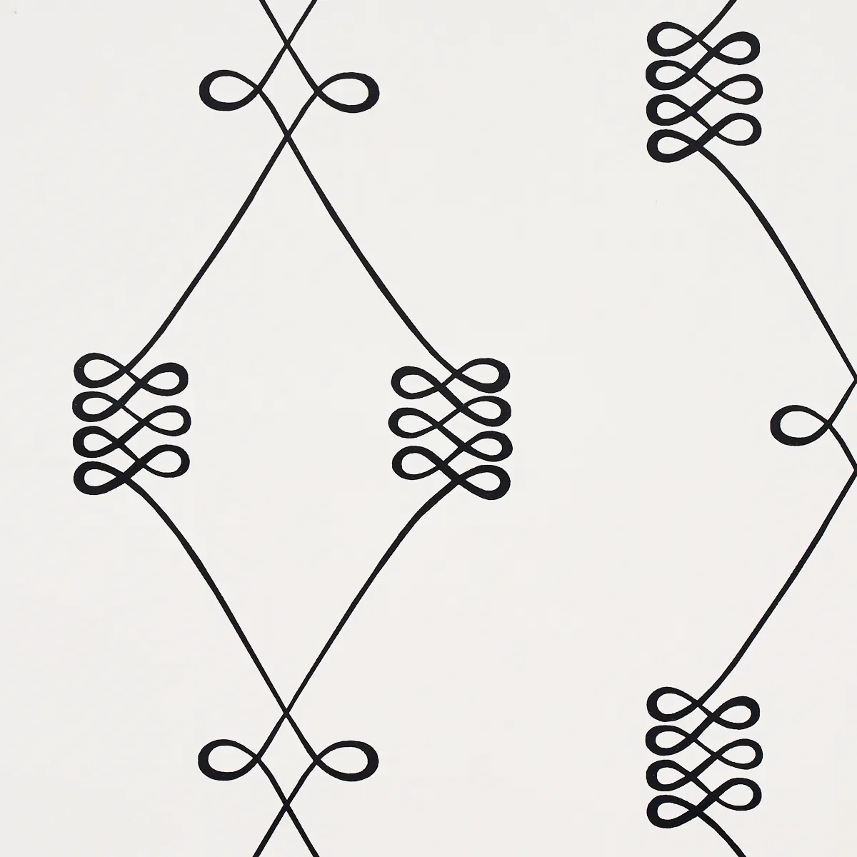 NICOLETTE BLACK ON CREAM Schumacher Wallpaper wallpaper - SKU 5013830