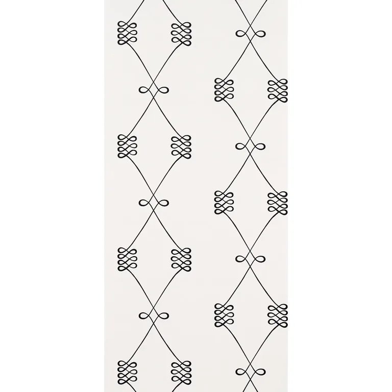 Schumacher NICOLETTE wallpaper, color BLACK ON CREAM, SKU 5013830