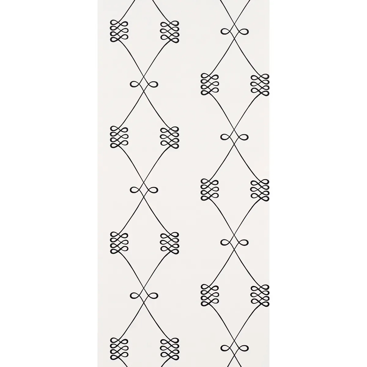 NICOLETTE BLACK ON CREAM Schumacher Wallpaper wallpaper - SKU 5013830