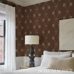 NICOLETTE SILVER ON BROWN Schumacher Wallpaper wallpaper - SKU 5013832