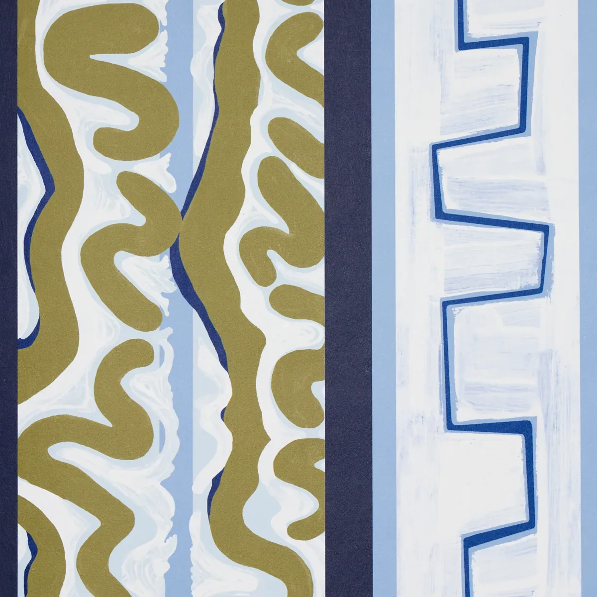NIGHT AT THE OPERA - DEEP BLUE & OLIVE Schumacher Wallpaper NIGHT AT THE OPERA DEEP BLUE & OLIVE Schumacher Wallpaper wallpaper - SKU 5014180