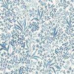 NOCTURNE BLUE AND WHITE Schumacher Wallpaper wallpaper - SKU 6145