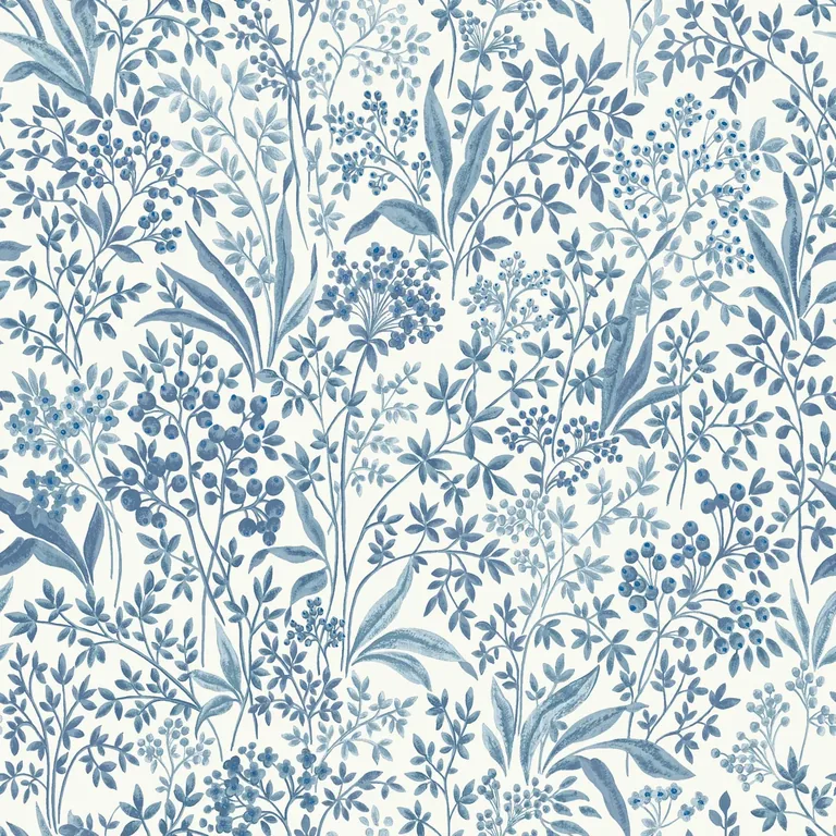 Schumacher NOCTURNE wallpaper, color BLUE AND WHITE, SKU 6145