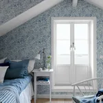 NOCTURNE BLUE AND WHITE Schumacher Wallpaper wallpaper - SKU 6145