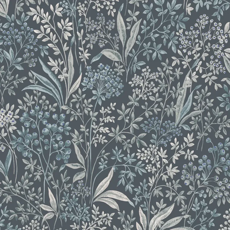 Schumacher NOCTURNE wallpaper, color INDIGO, SKU 2025