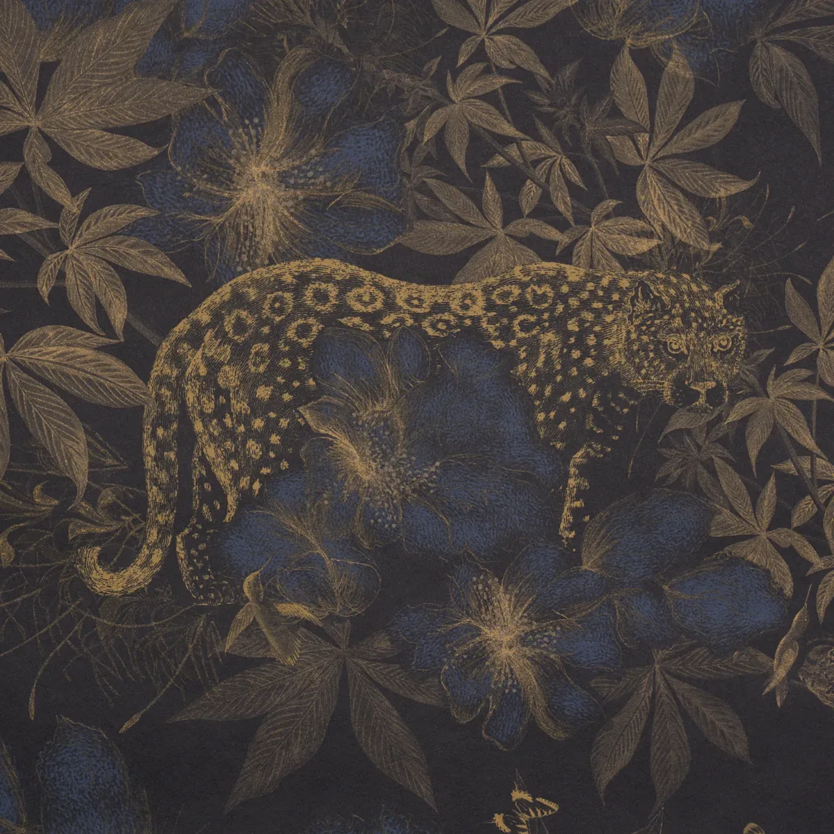 NOCTURNUM - INDIGO & OCHRE Schumacher Wallpaper | Wallpaper NOCTURNUM INDIGO & OCHRE Schumacher Wallpaper wallpaper - SKU 5017571