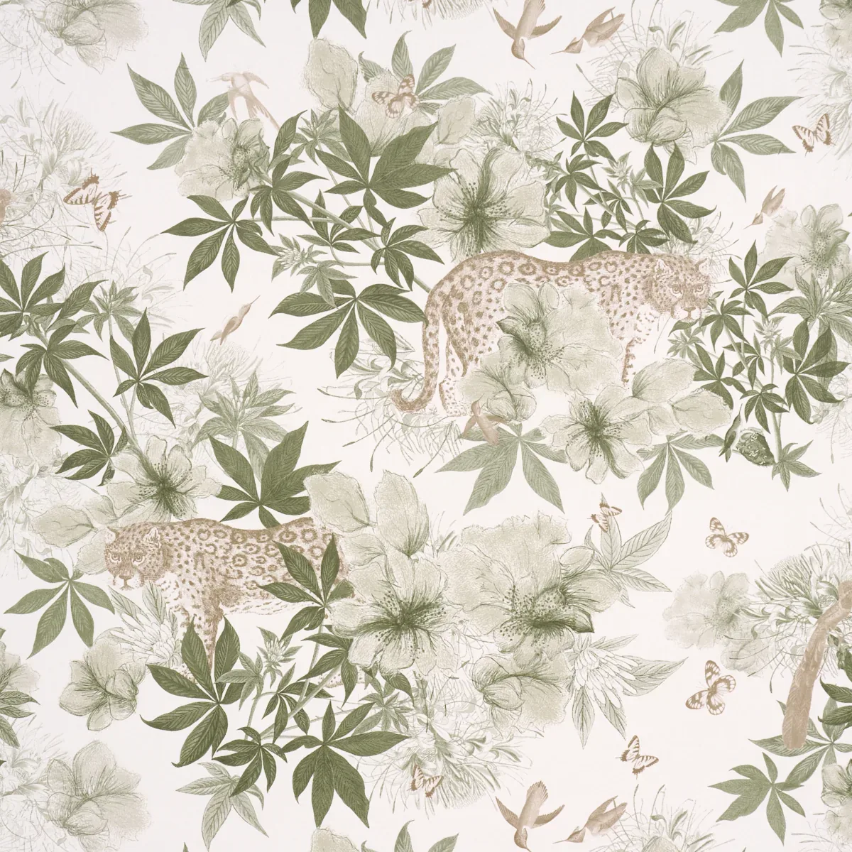 NOCTURNUM IVORY & OLIVE Schumacher Wallpaper wallpaper - SKU 5017570