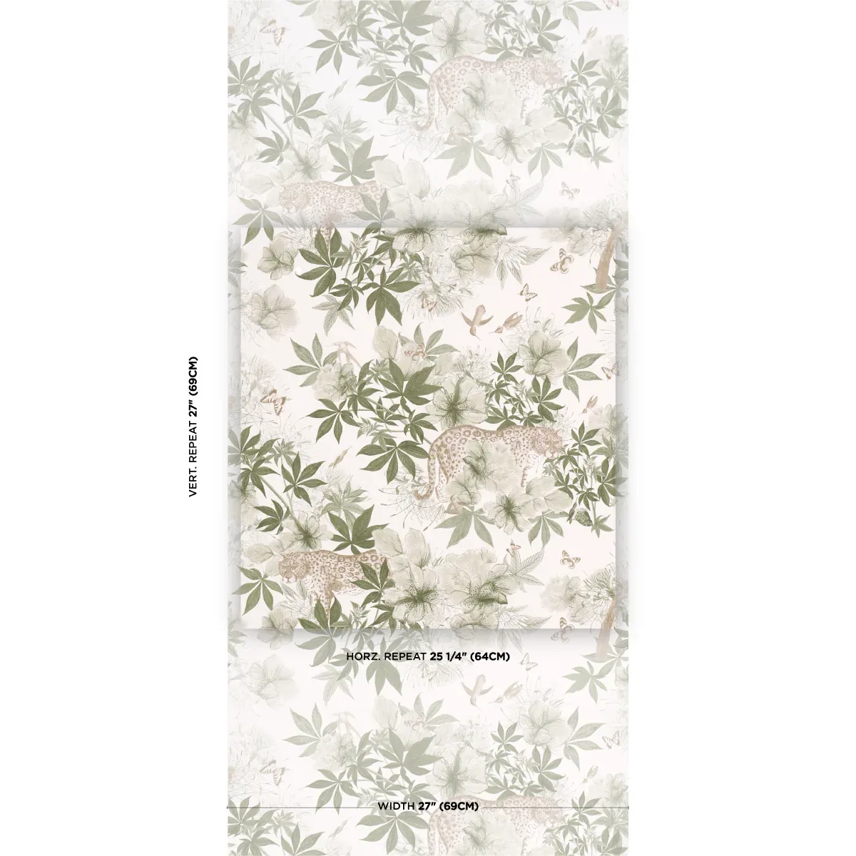 NOCTURNUM IVORY & OLIVE Schumacher Wallpaper wallpaper - SKU 5017570