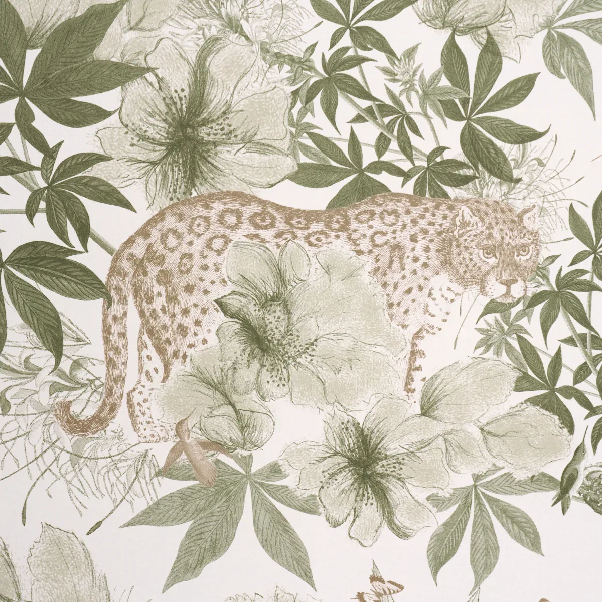 NOCTURNUM IVORY & OLIVE Schumacher Wallpaper wallpaper - SKU 5017570