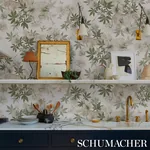 NOCTURNUM IVORY & OLIVE Schumacher Wallpaper wallpaper - SKU 5017570