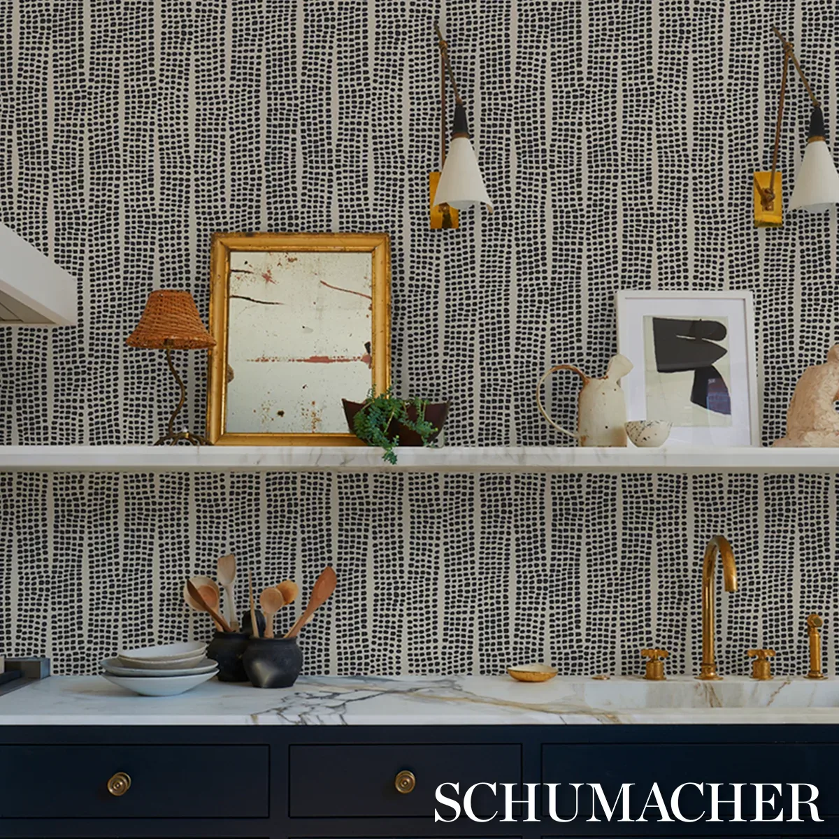 NOLAND VINYL CARBON Schumacher Wallpaper wallpaper - SKU 5016110