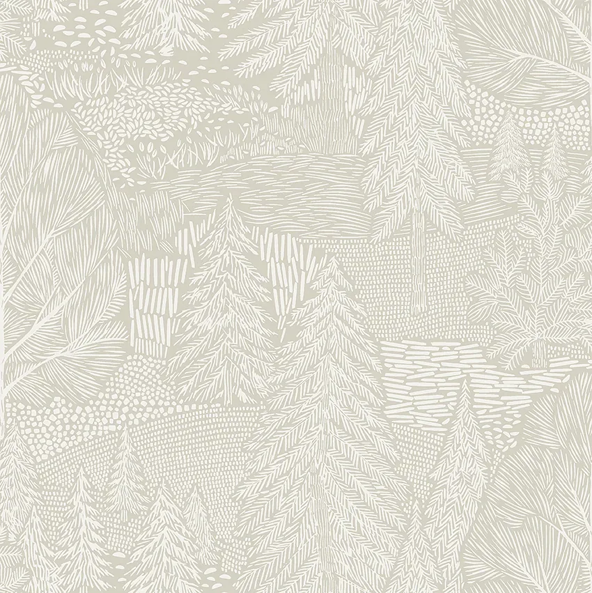 NORTHERN FOREST IVORY Schumacher Wallpaper wallpaper - SKU 4703