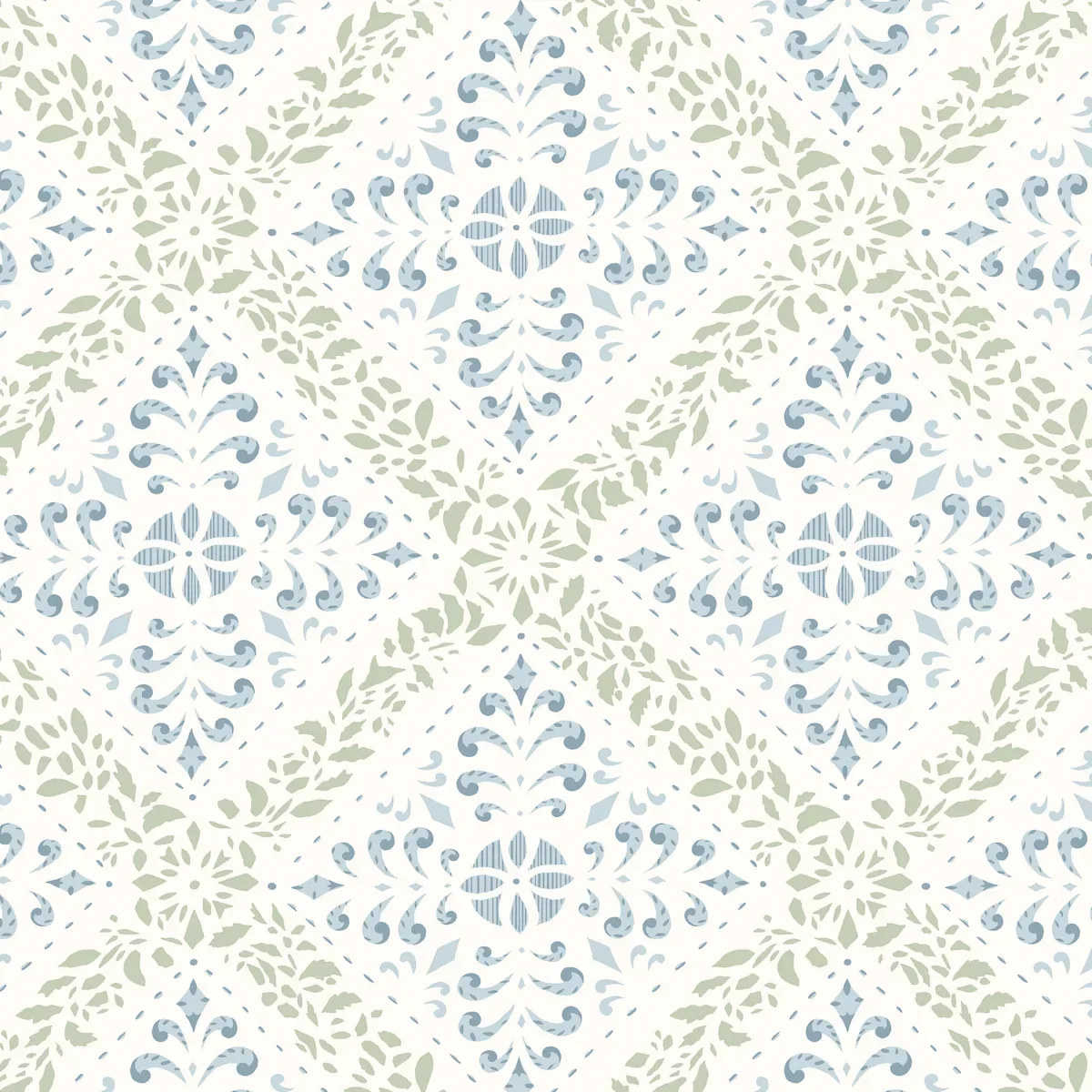 NYBORG BLUE AND GREEN Schumacher Wallpaper wallpaper - SKU 4516