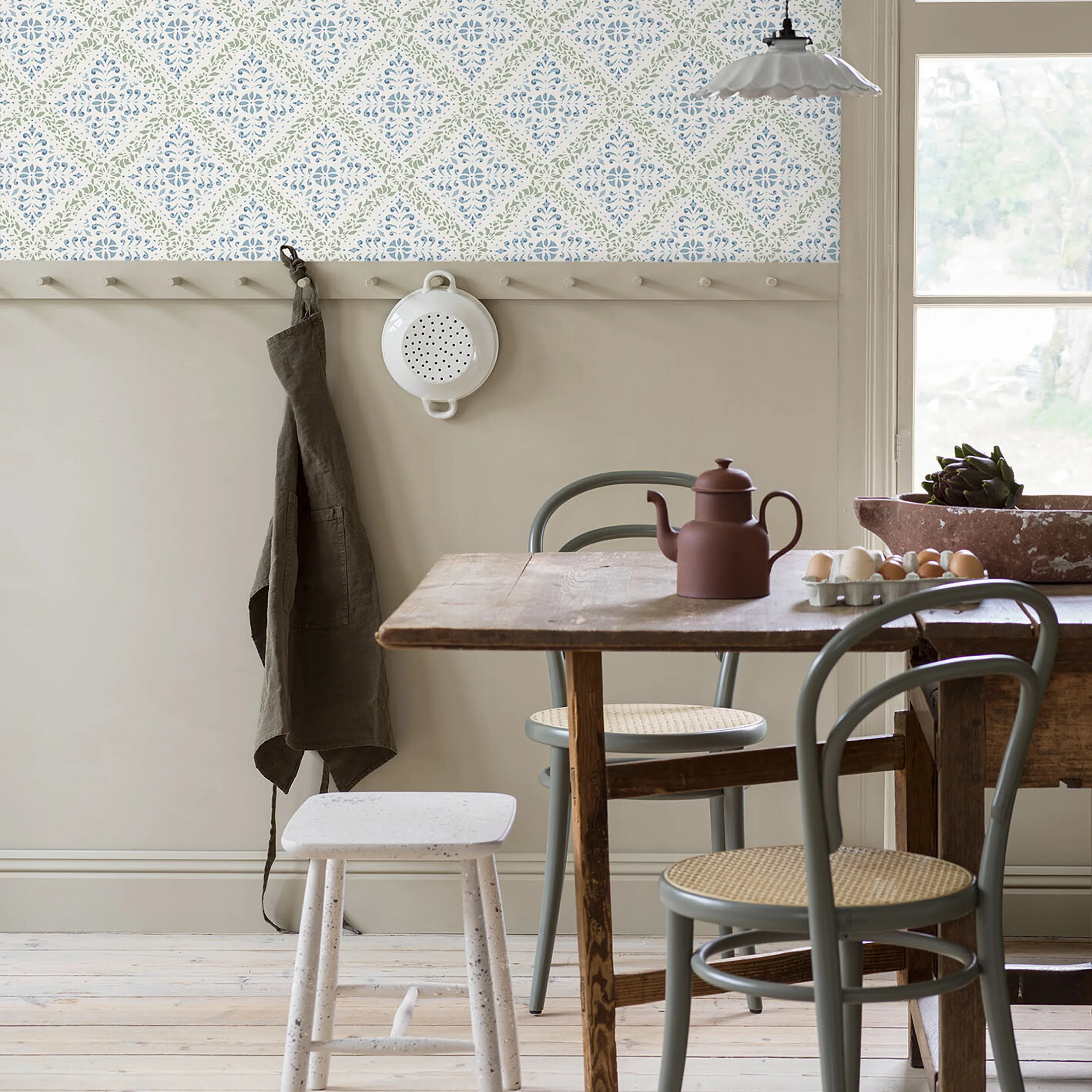 NYBORG BLUE AND GREEN Schumacher Wallpaper wallpaper - SKU 4516