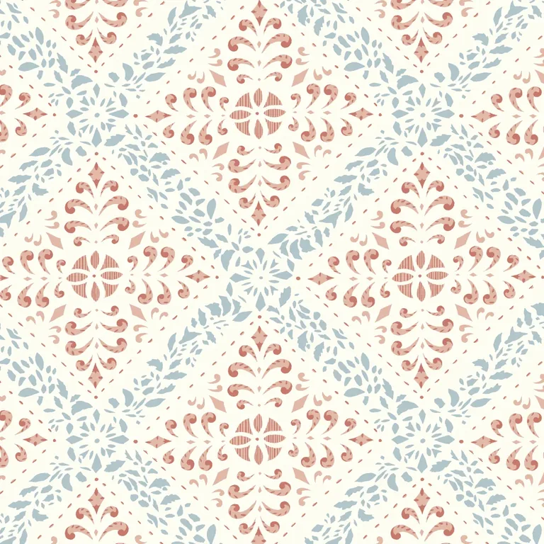 Schumacher NYBORG wallpaper, color BLUE AND RED, SKU 4514