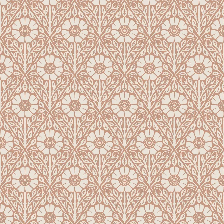Schumacher NYPONROS wallpaper, color TERRACOTTA, SKU 5812