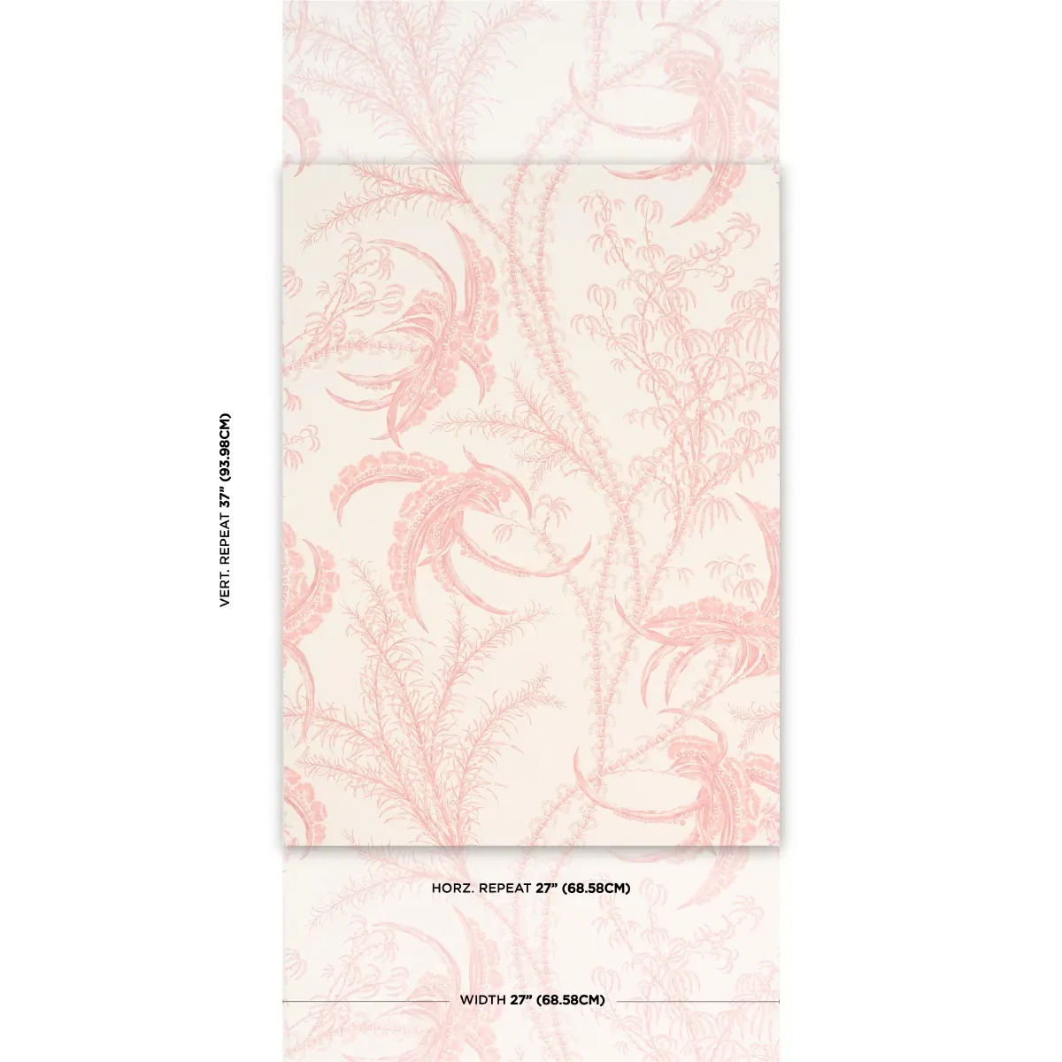 OCEAN TOILE CORAL Schumacher Wallpaper wallpaper - SKU 5008723