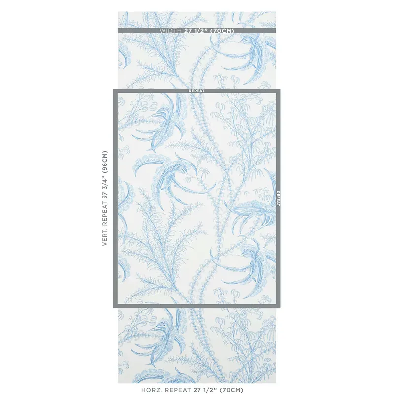 OCEAN TOILE DELFT Schumacher Wallpaper wallpaper - SKU 5008720