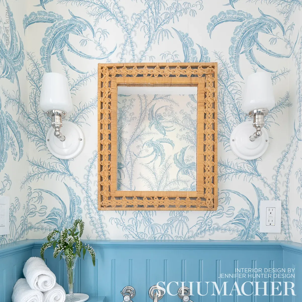 OCEAN TOILE DELFT Schumacher Wallpaper wallpaper - SKU 5008720