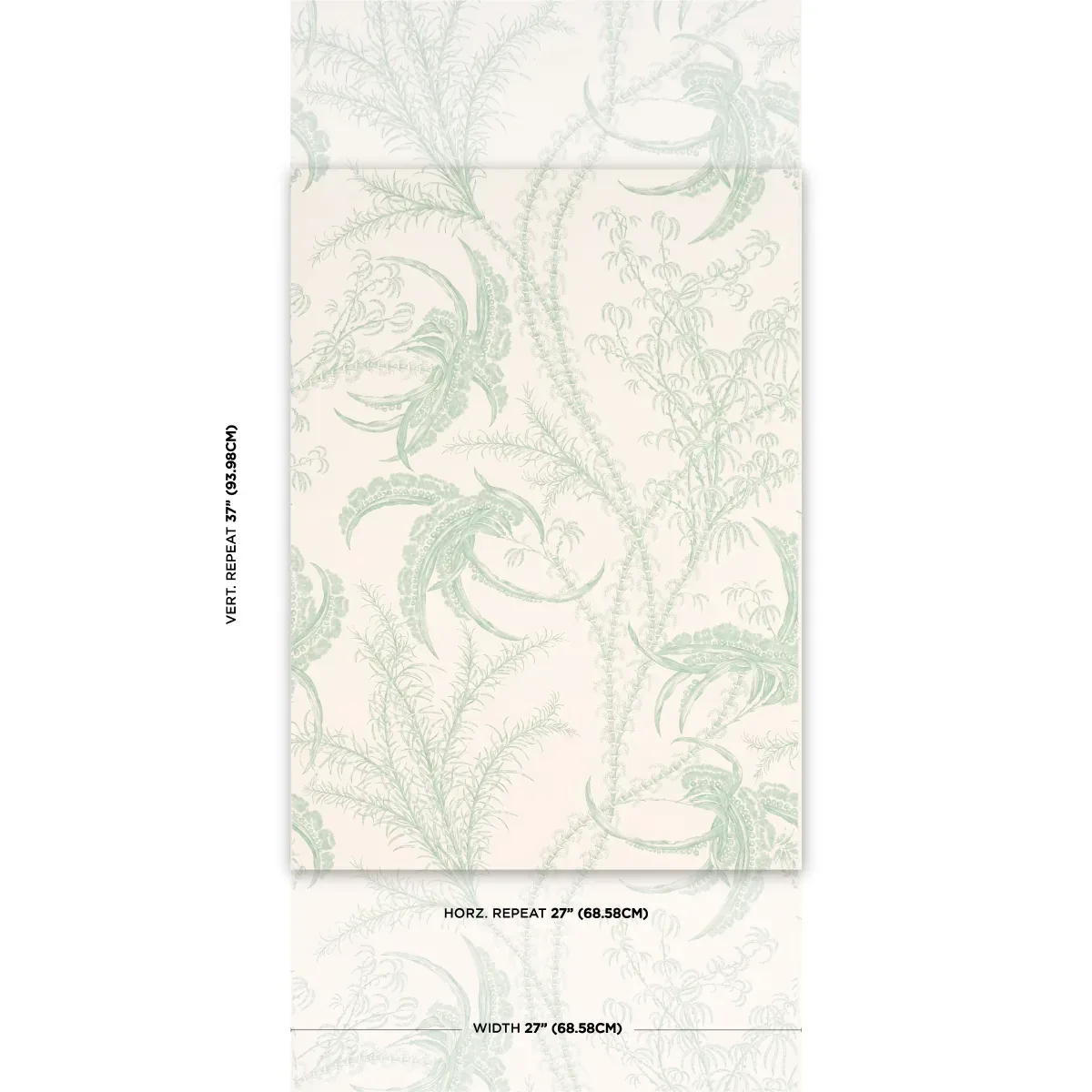 OCEAN TOILE EUCALYPTUS ON LINEN Schumacher Wallpaper wallpaper - SKU 5008721