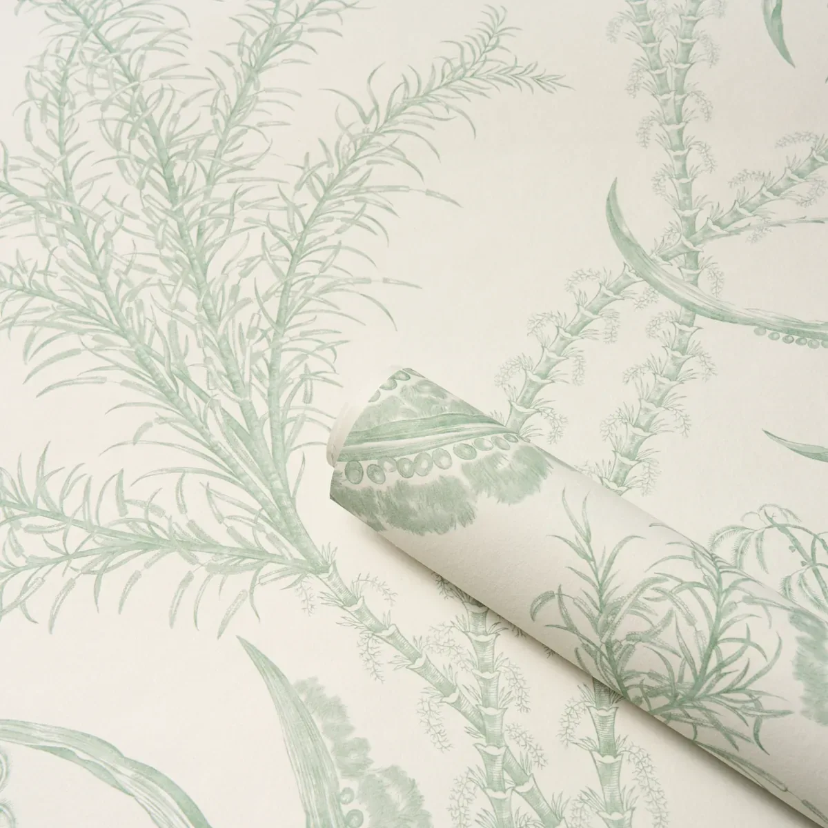 OCEAN TOILE EUCALYPTUS ON LINEN Schumacher Wallpaper wallpaper - SKU 5008721