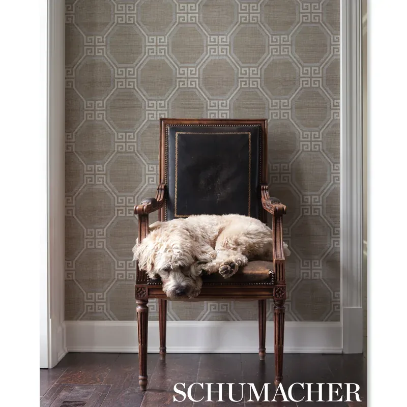 OCTAVIA HEMP SHIMMER QUARTZ Schumacher Wallpaper wallpaper - SKU 5008980