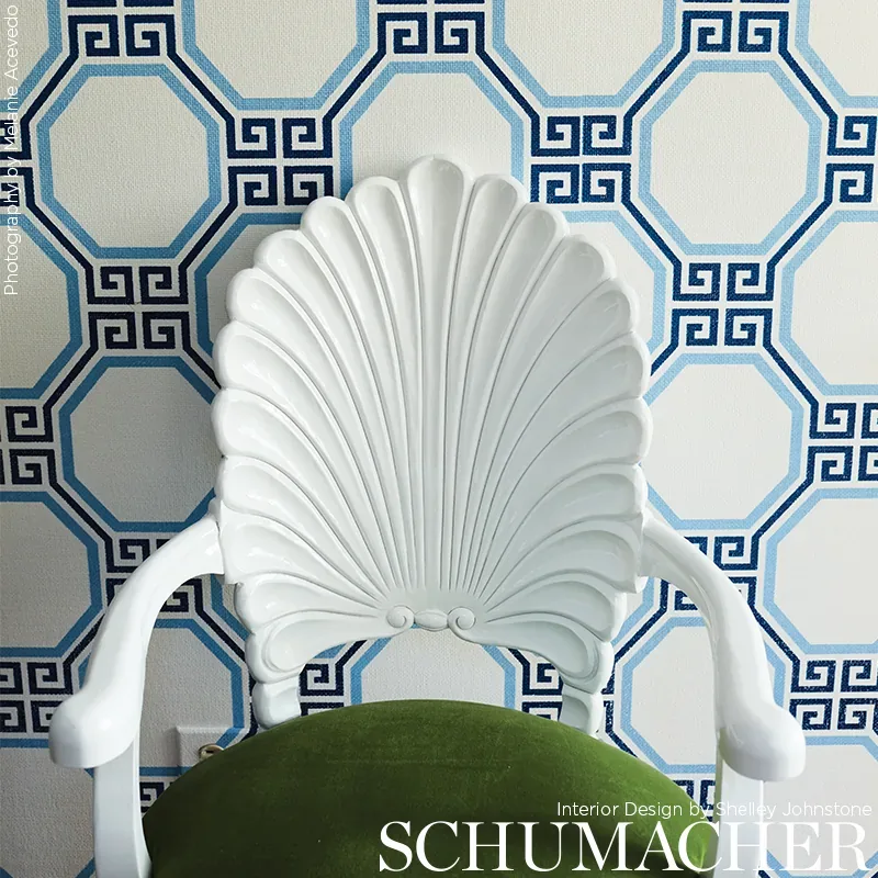 OCTAVIA PAPERWEAVE MARINE Schumacher Wallpaper wallpaper - SKU 5008890