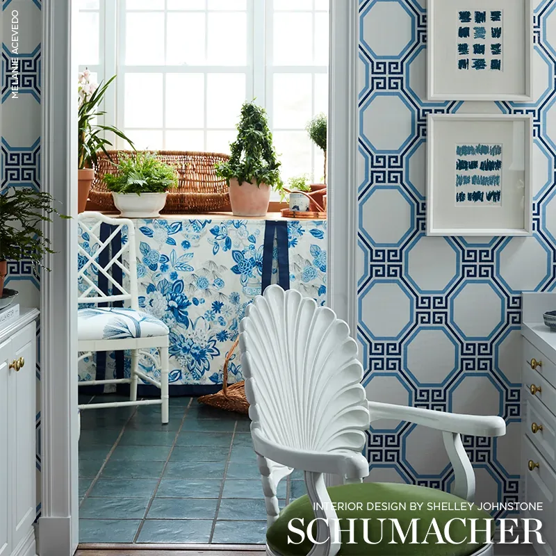 OCTAVIA PAPERWEAVE MARINE Schumacher Wallpaper wallpaper - SKU 5008890