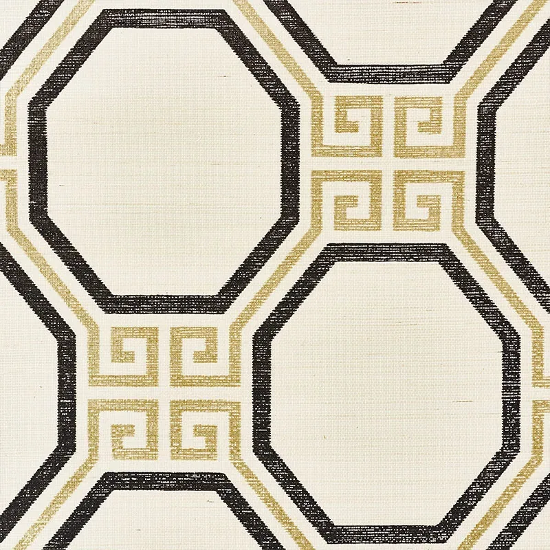 OCTAVIA SISAL GOLD & JET Schumacher Wallpaper wallpaper - SKU 5008930